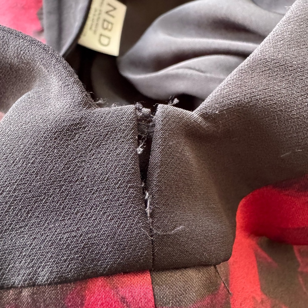 NBD black & pink mini floral dress small party cocktail summer - Picture 10 of 11